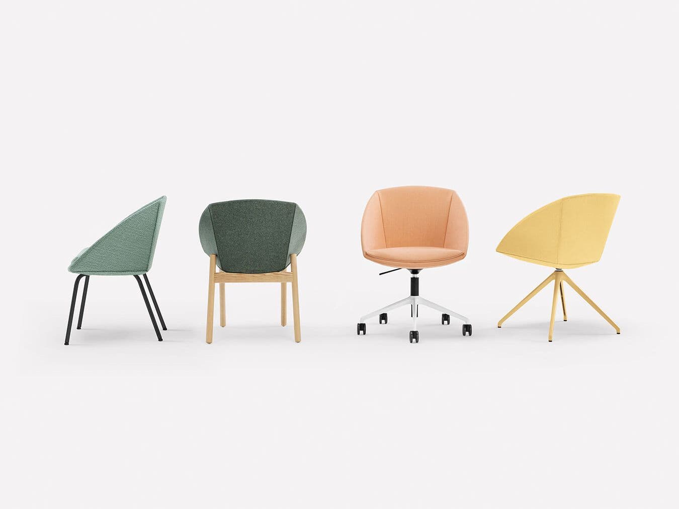 Milani
HIBI SOFT
Fabric armchair with armrests on pedestal base