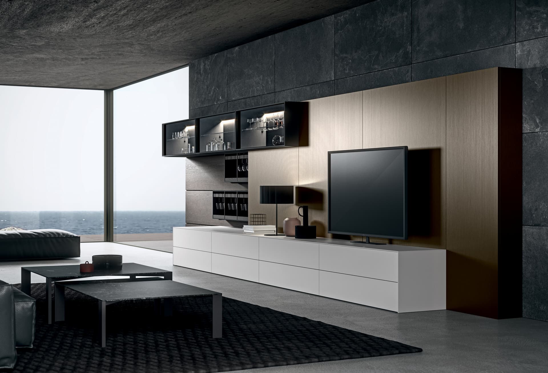 MODULNOVA
MH6
Wooden and aluminum storage wall with integrated lighting
