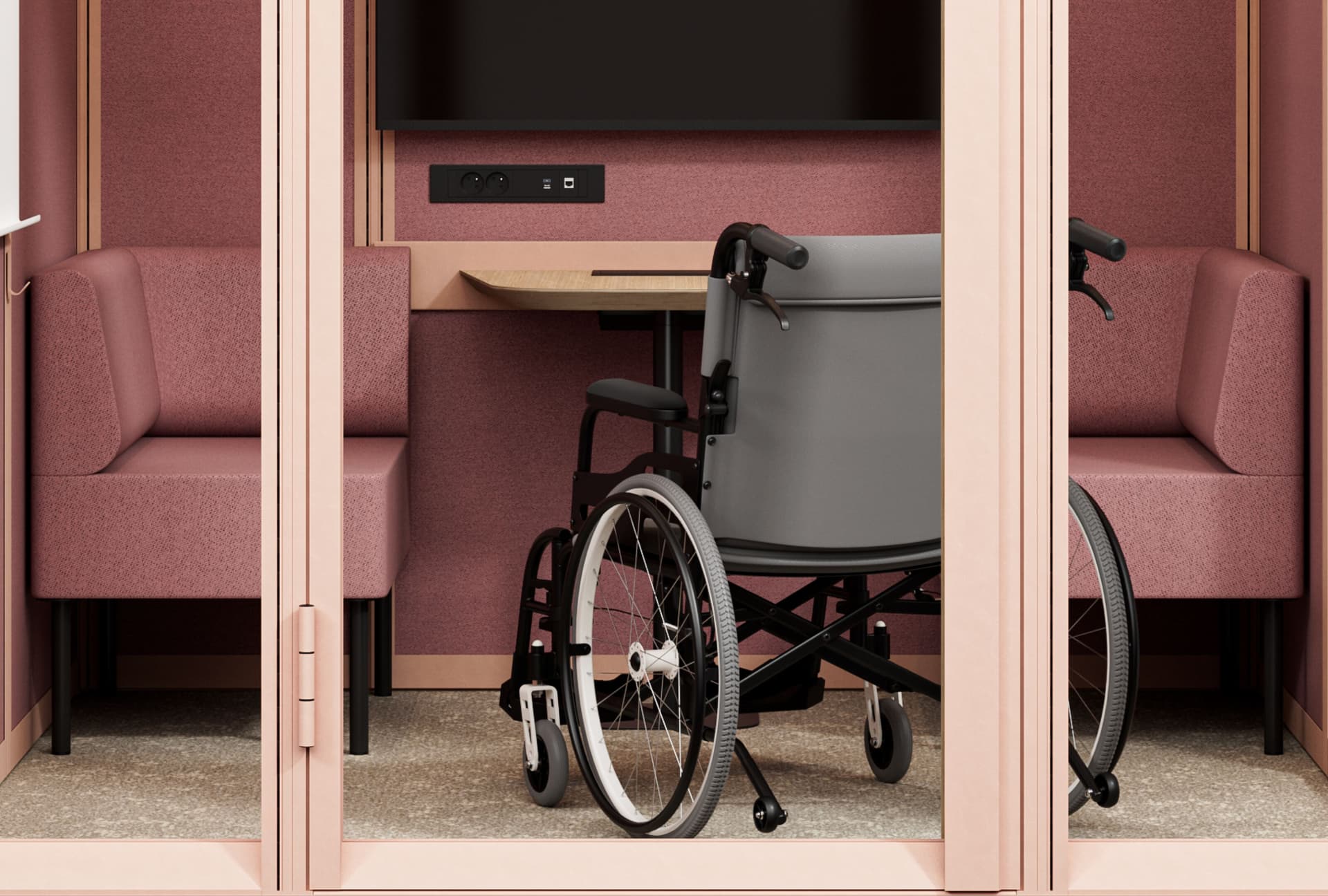 Mute
MODULAR MEET 2x2
Multi-person acoustic office pod for Disabled