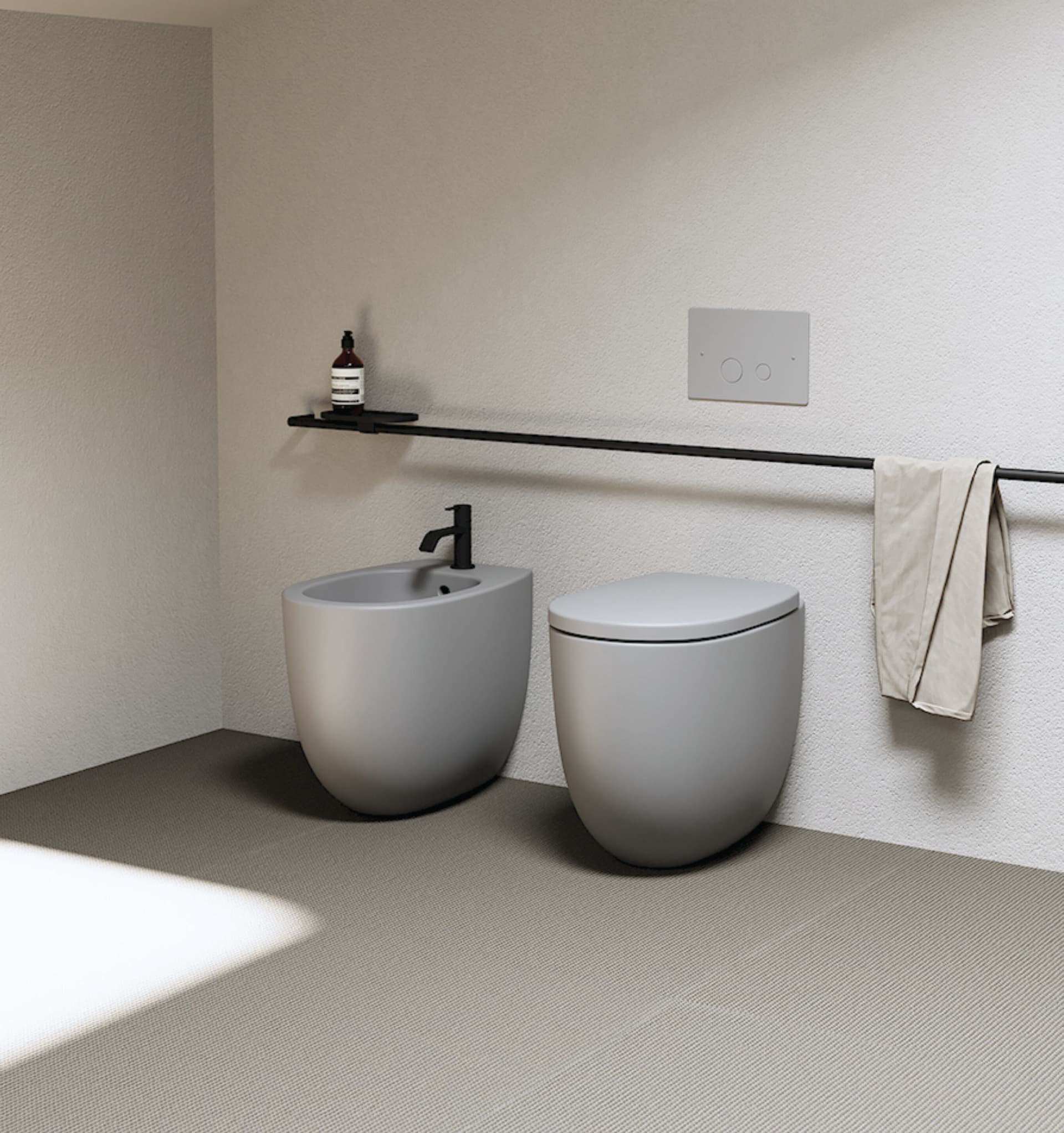 Nic
MILK
Floor mounted rimless ceramic toilet