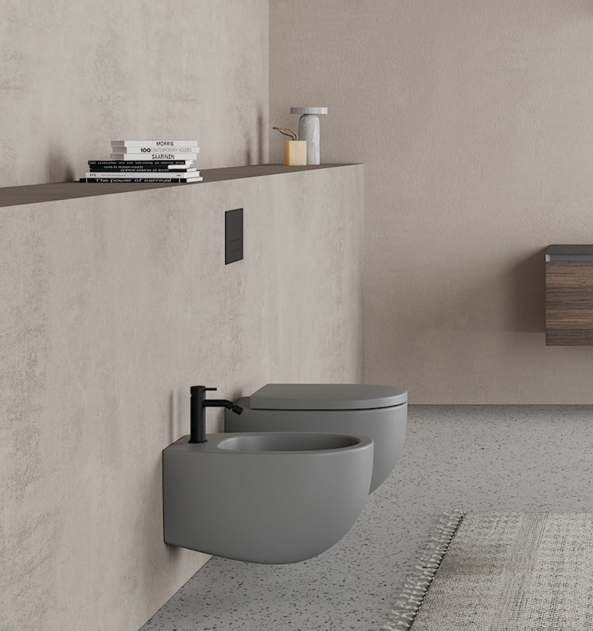 Nic
MILK
Wall-hung rimless ceramic toilet