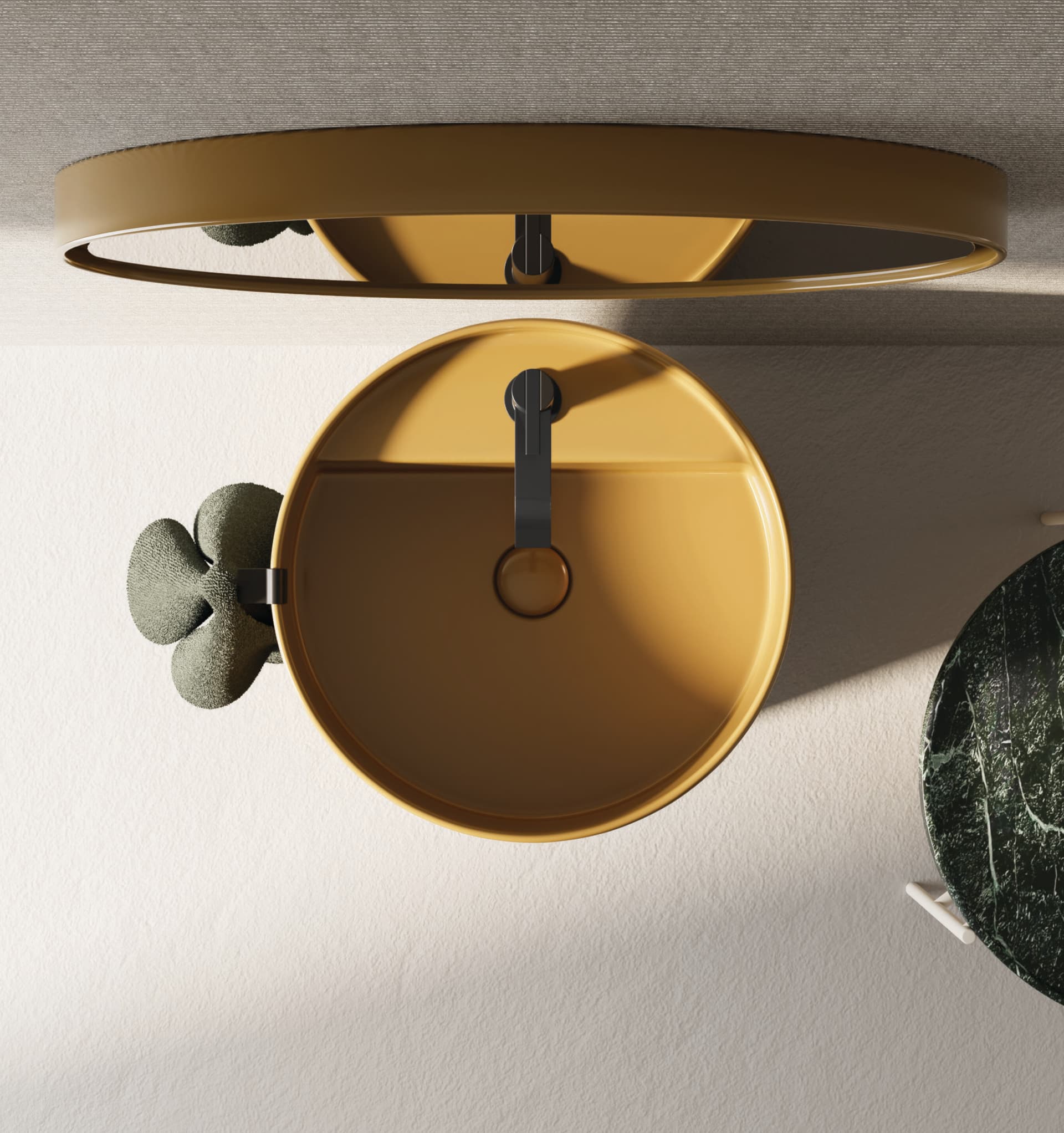 Nic
OVVIO
Freestanding round ceramic washbasin