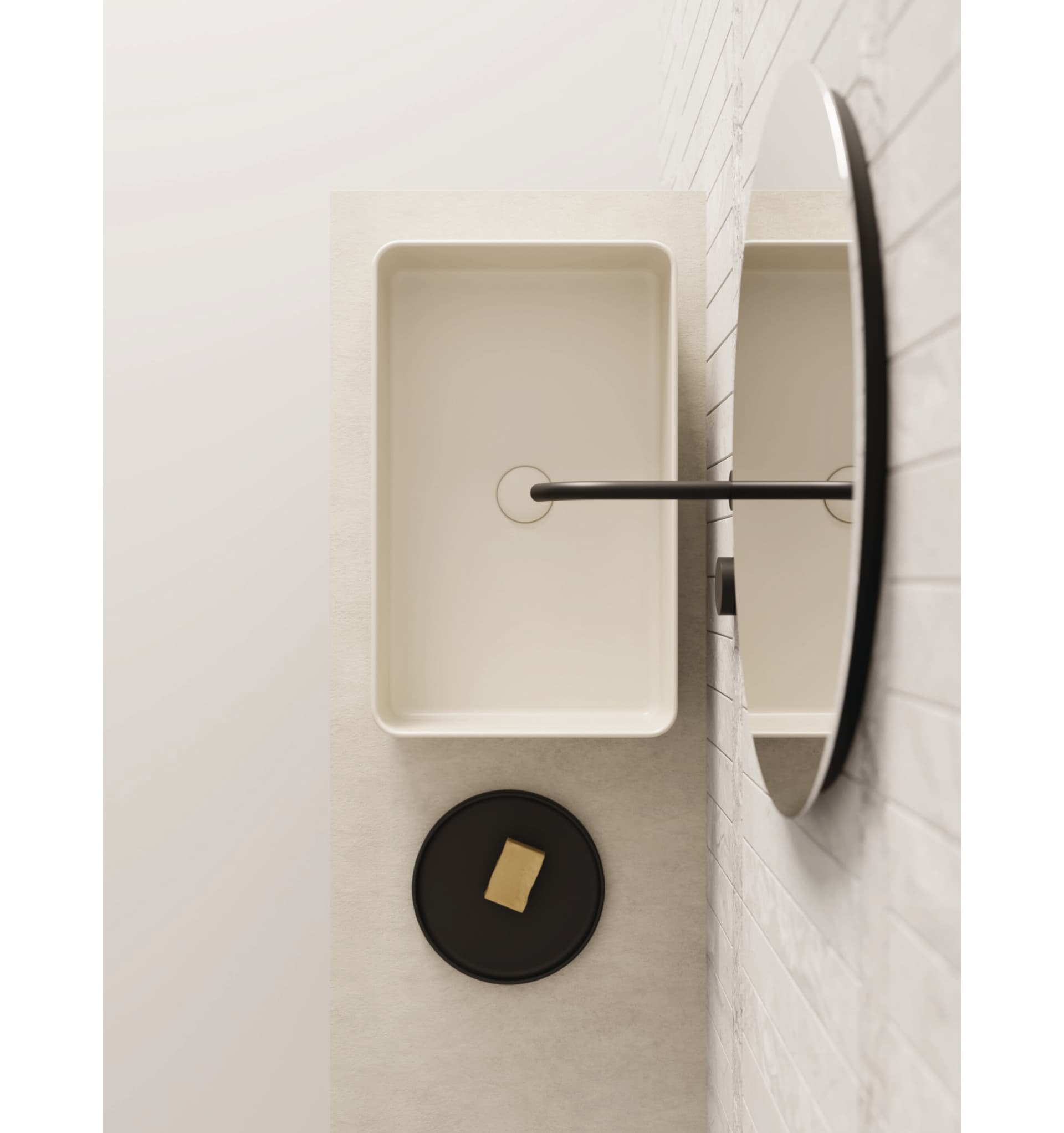 Nic
SEMPLICE
Countertop rectangular ceramic washbasin