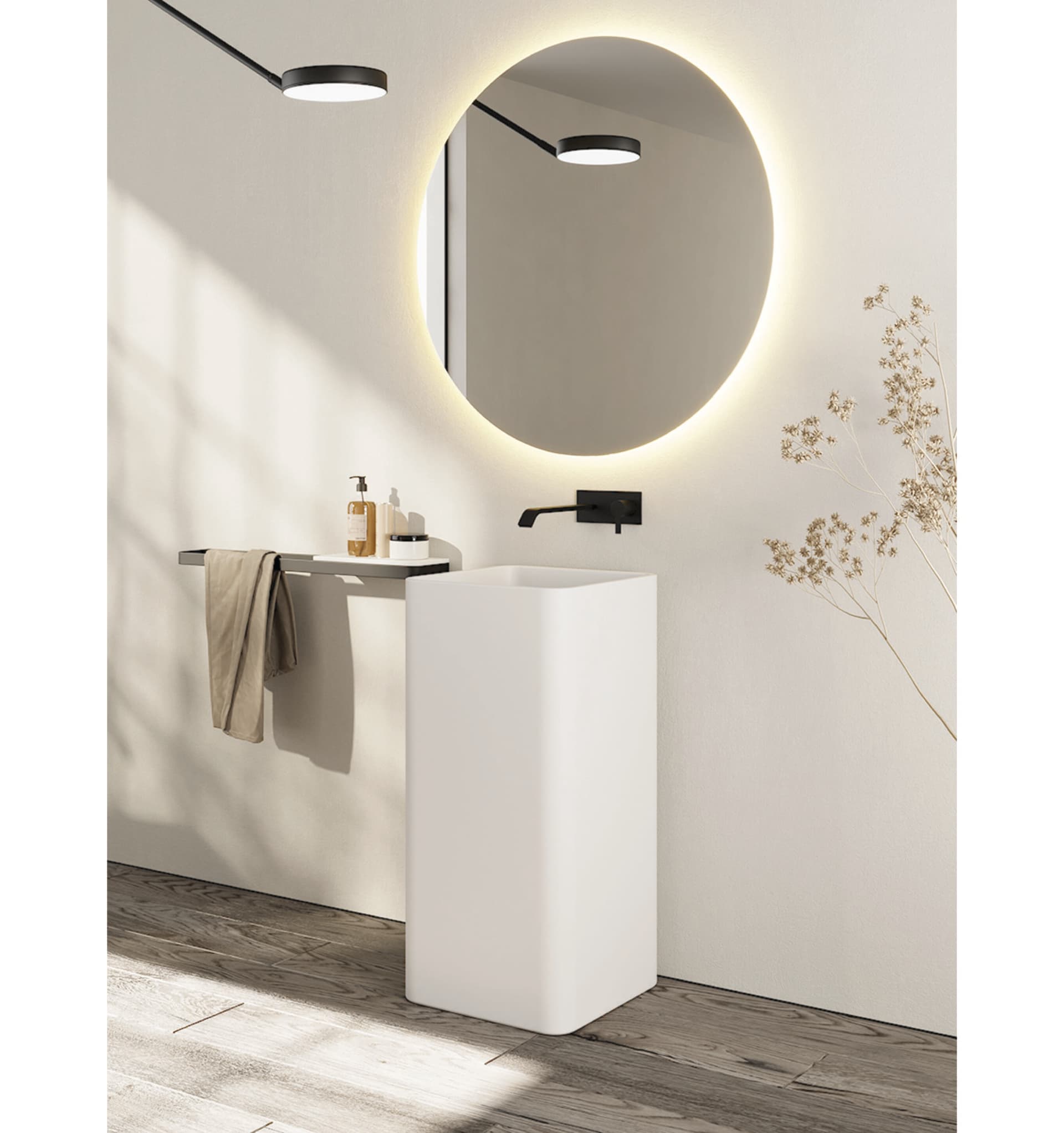 Nic
SEMPLICE
Freestanding square ceramic washbasin
