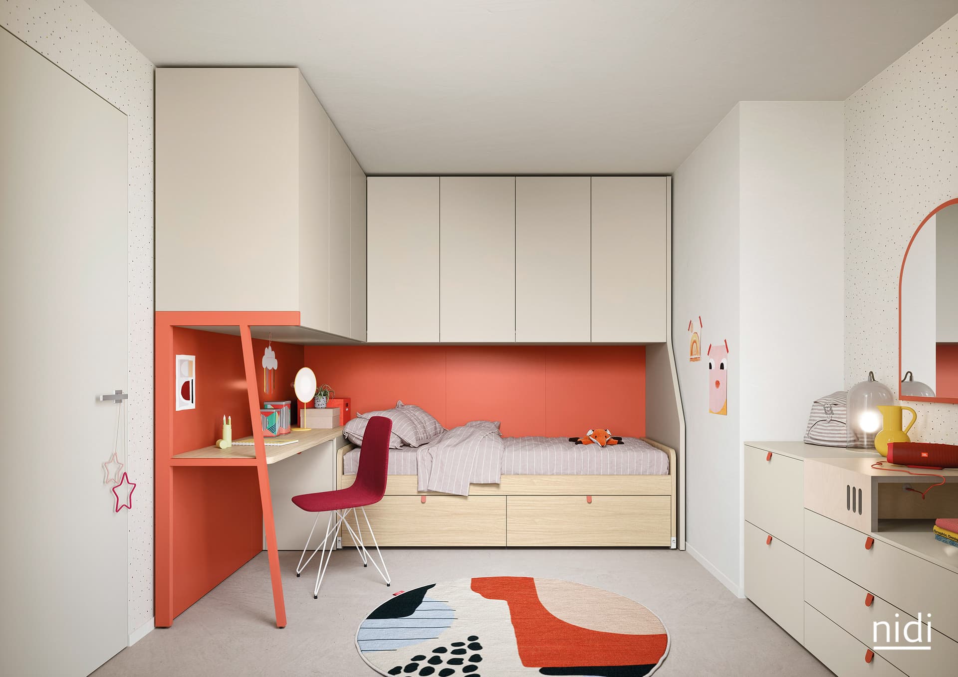 Nidi
Corner bridging wardrobe
Kids bridge wardrobe