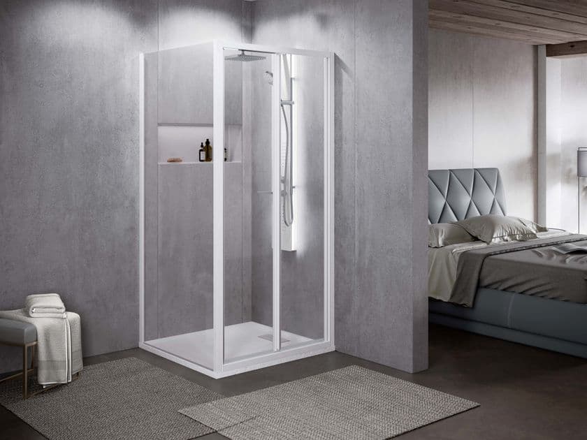 NOVELLINI
ZEPHYROS 2.0 F
Corner glass and aluminium shower cabin