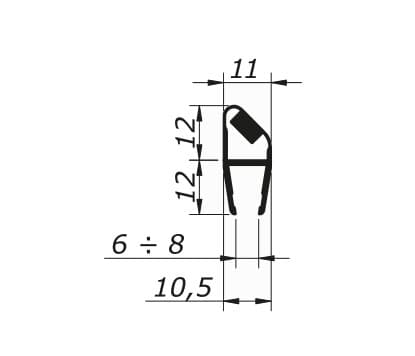 OXIDAL 327 - Уплотнитель для душевых дверей