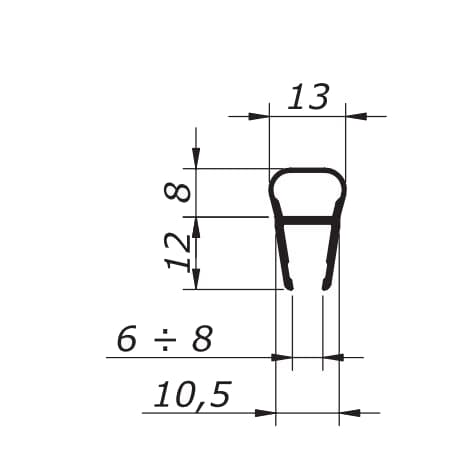 OXIDAL 328 - Уплотнитель для душевых дверей