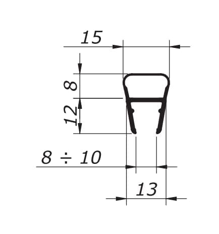 OXIDAL 338 - Уплотнитель для душевых дверей
