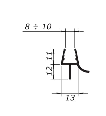 OXIDAL 339 - Уплотнитель для душевых дверей
