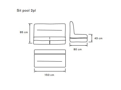 SIT POOL - Диван из ткани на 2 места для улицы/внутри