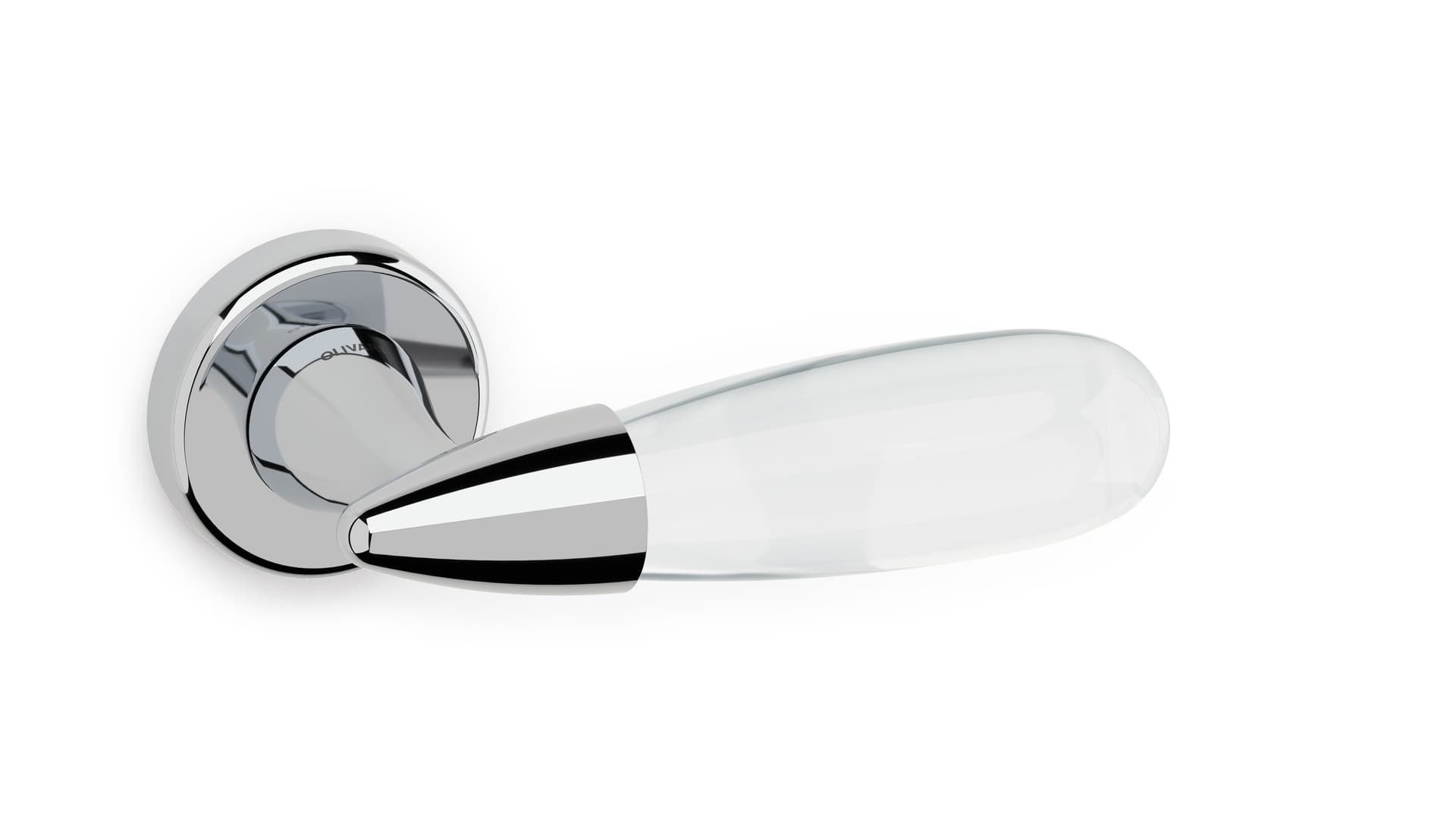 OLIVARI
AURORA
Brass door handle on rose