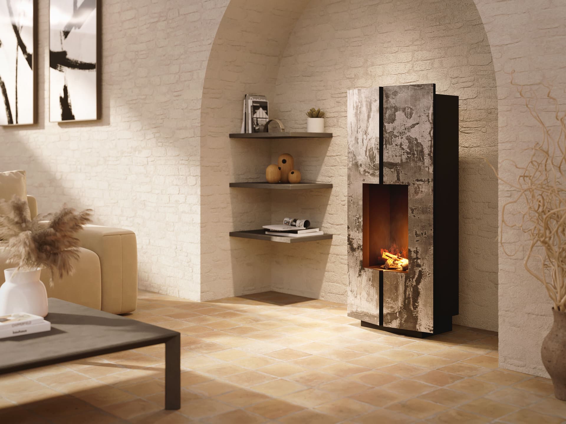 Pajusco Design
ETERIA
Electric Dekton® and steel fireplace