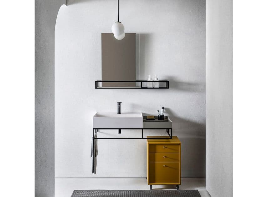 Pirovano
ELEMENT 123
Rectangular wall-mounted washbasin with towel rail