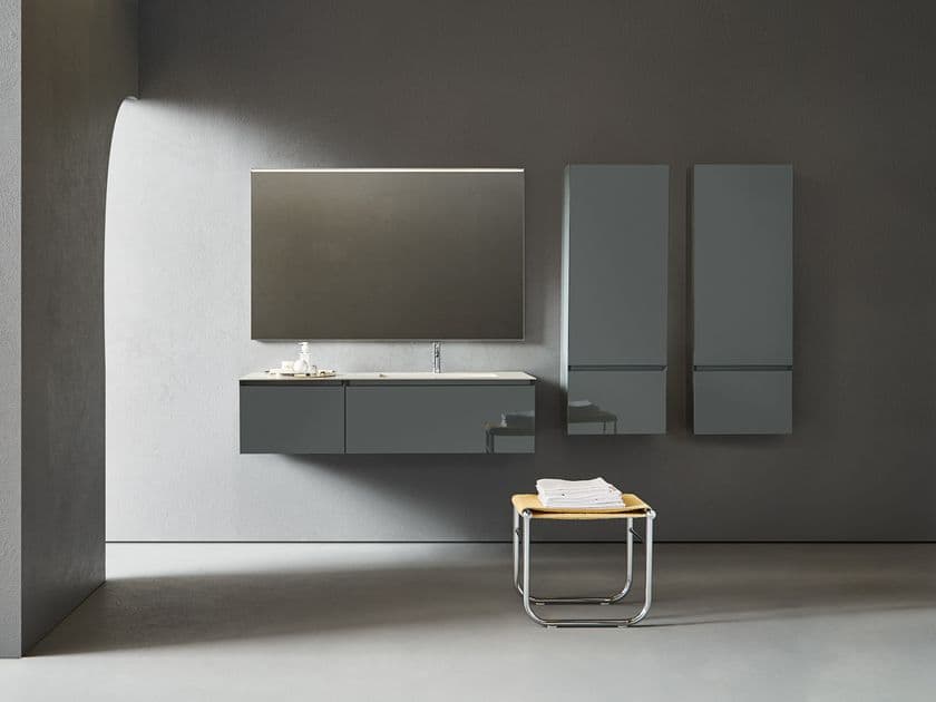 Pirovano
FLAMINGO 102
Bathroom composition with wall-mounted washbasin, cabinets and mirror