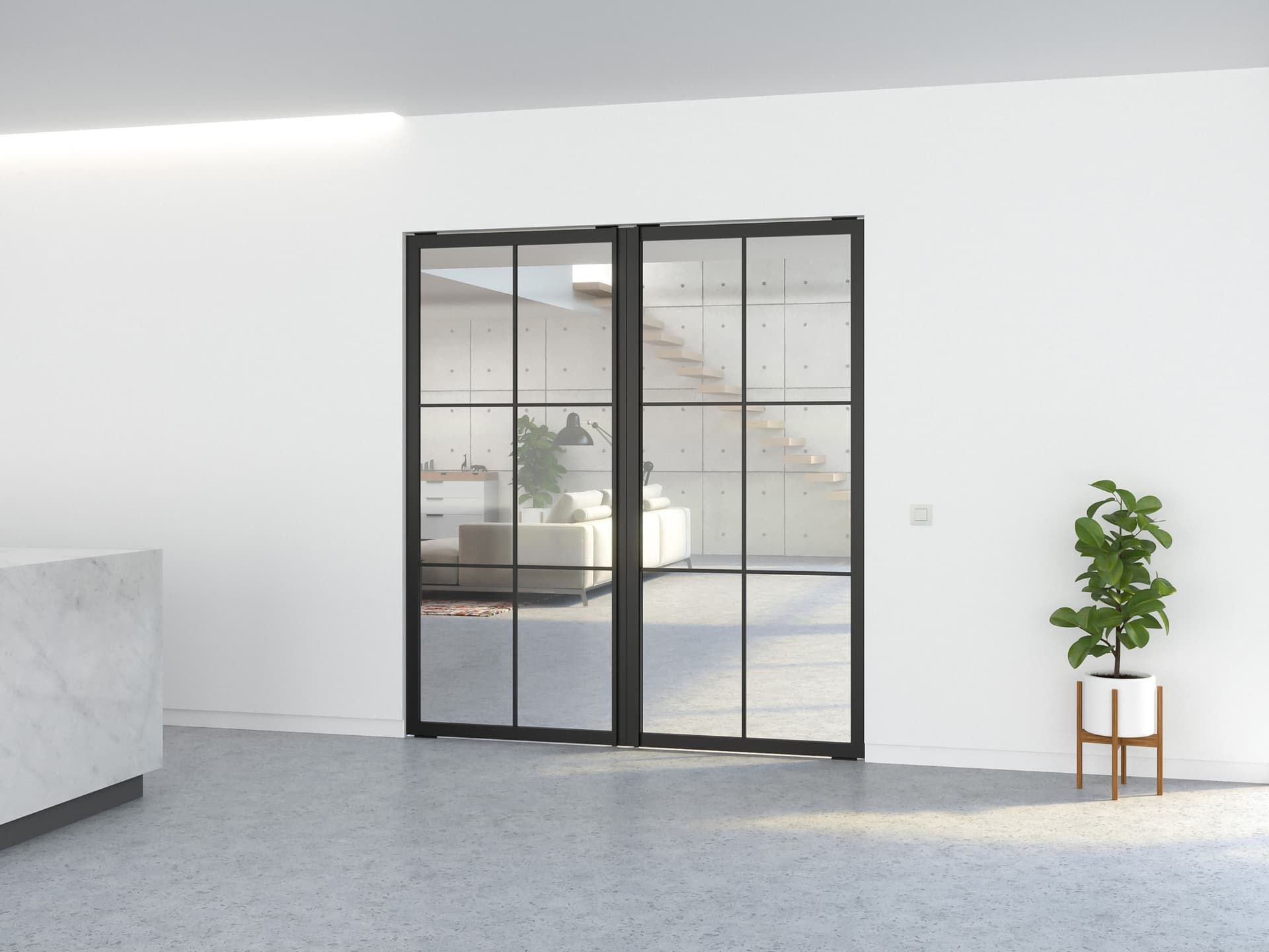 Portapivot
PORTAPIVOT 5730 - DOUBLE DOOR
Pivot glass and aluminium door