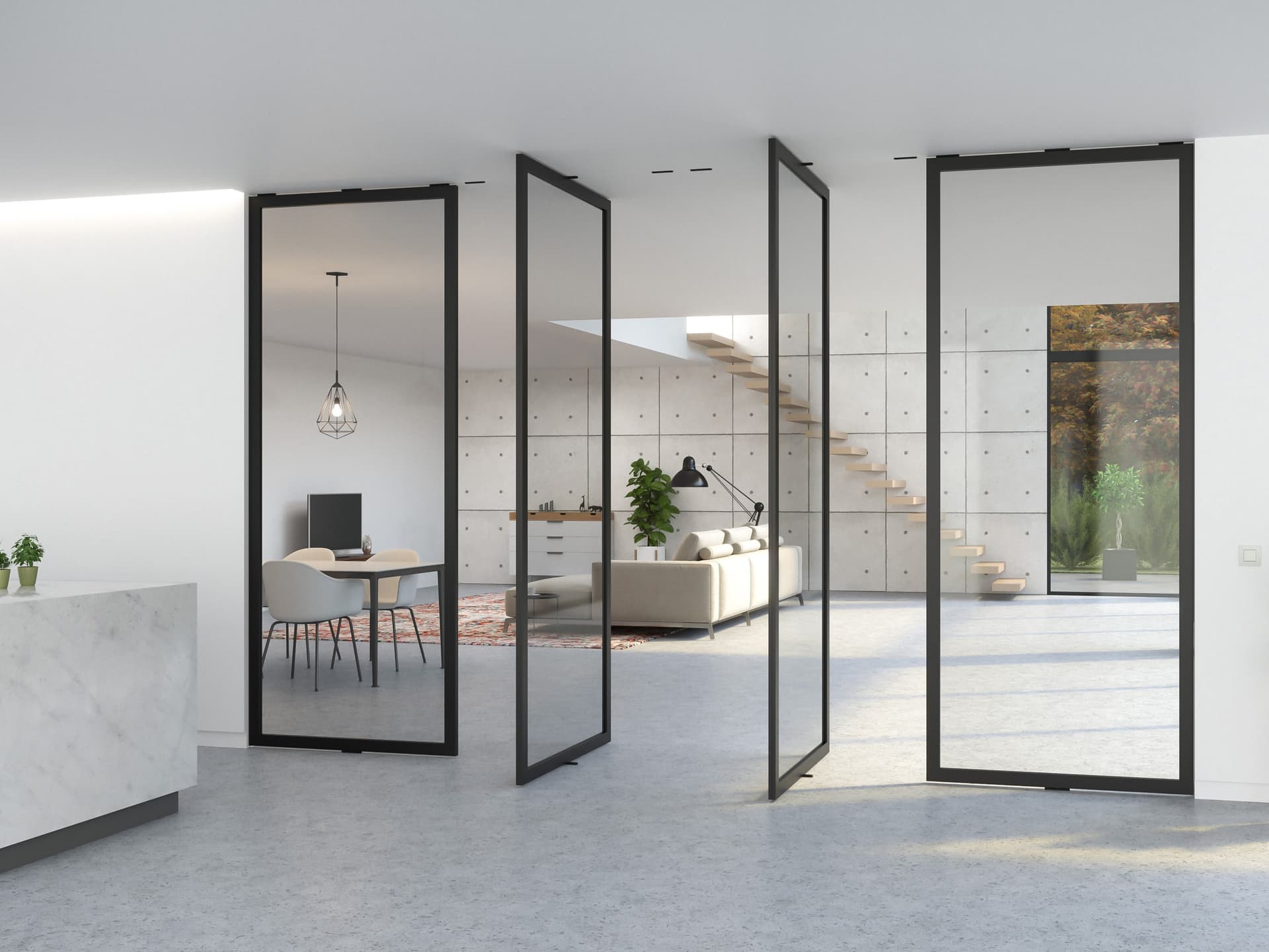 Portapivot
PORTAPIVOT 5730 - MULTIPLE DOORS
Pivot glass and aluminium door
