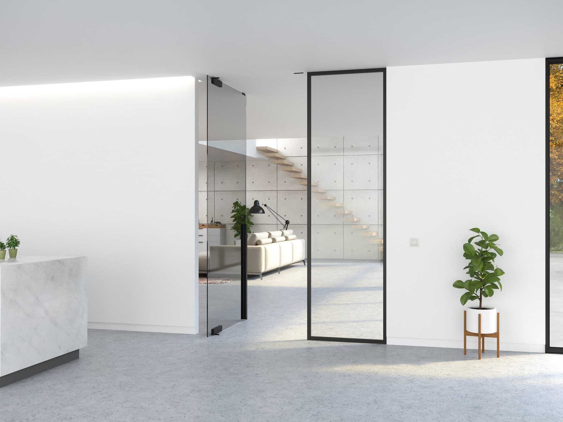 Portapivot
PORTAPIVOT GLASS + FIXED PARTITION
Pivot glass door