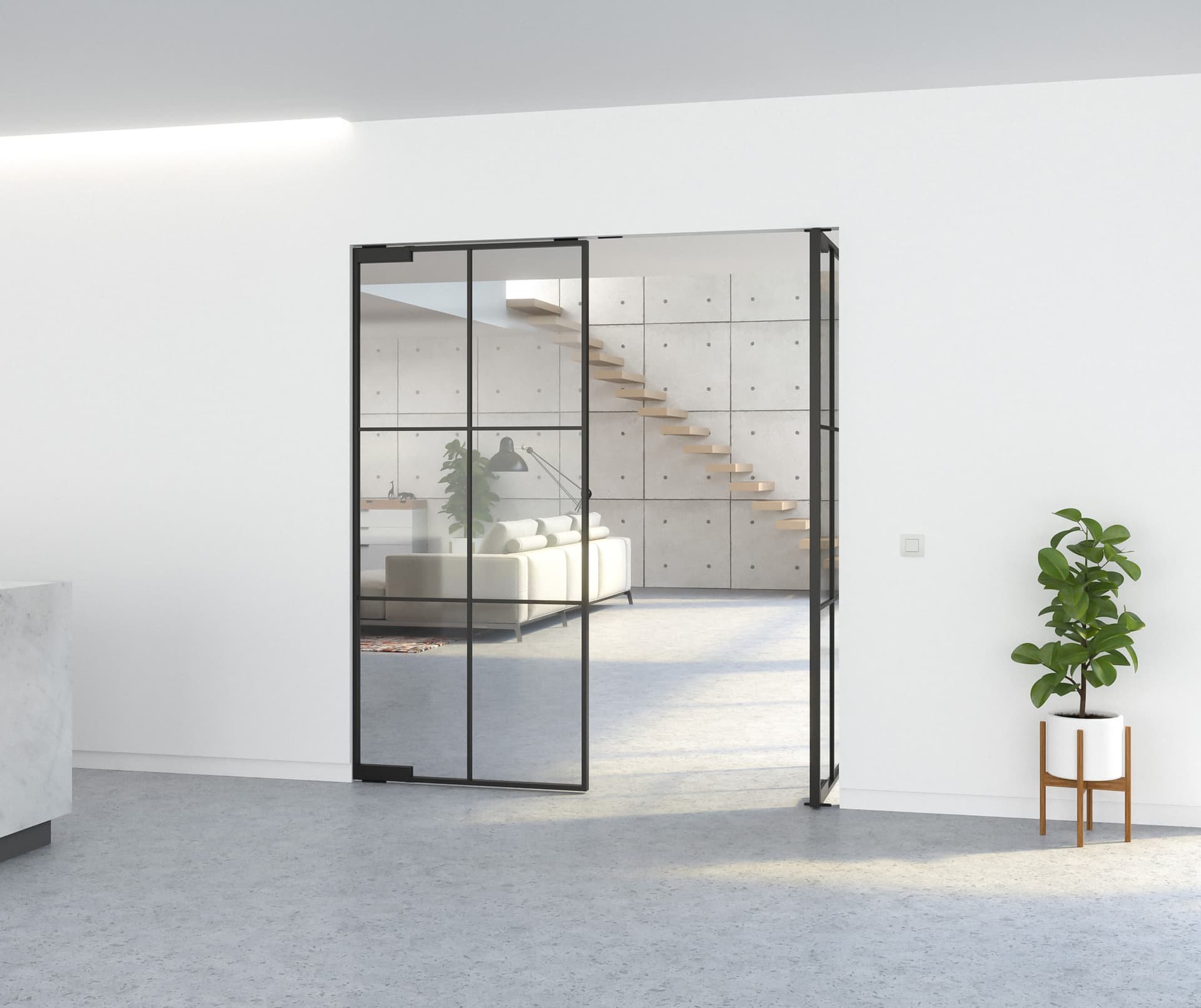 Portapivot
PORTAPIVOT MINI-MAX - DOUBLE DOOR
Pivot aluminium door without frame