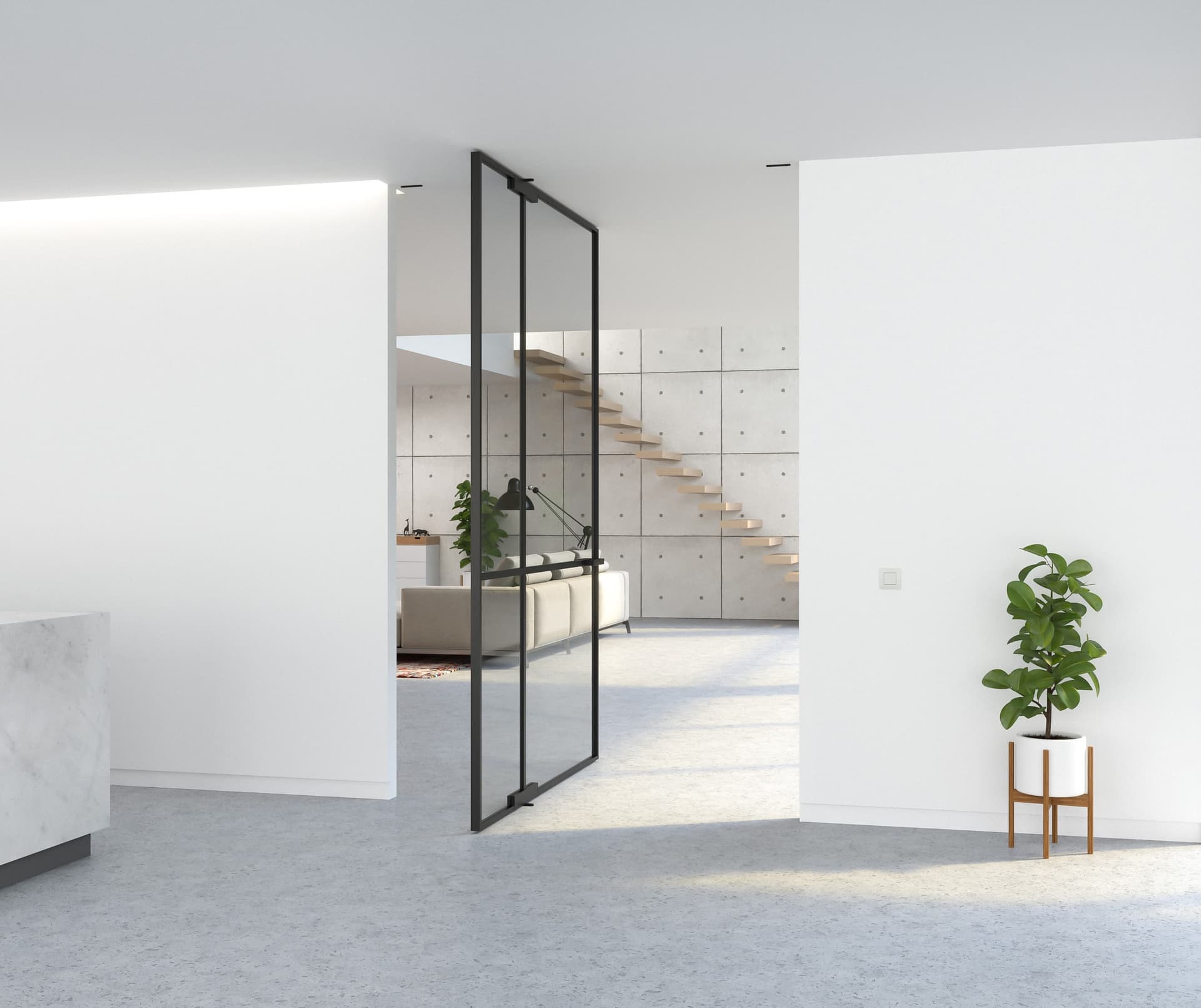 Portapivot
PORTAPIVOT MINI-MAX - SINGLE DOOR
Pivot aluminium door without frame