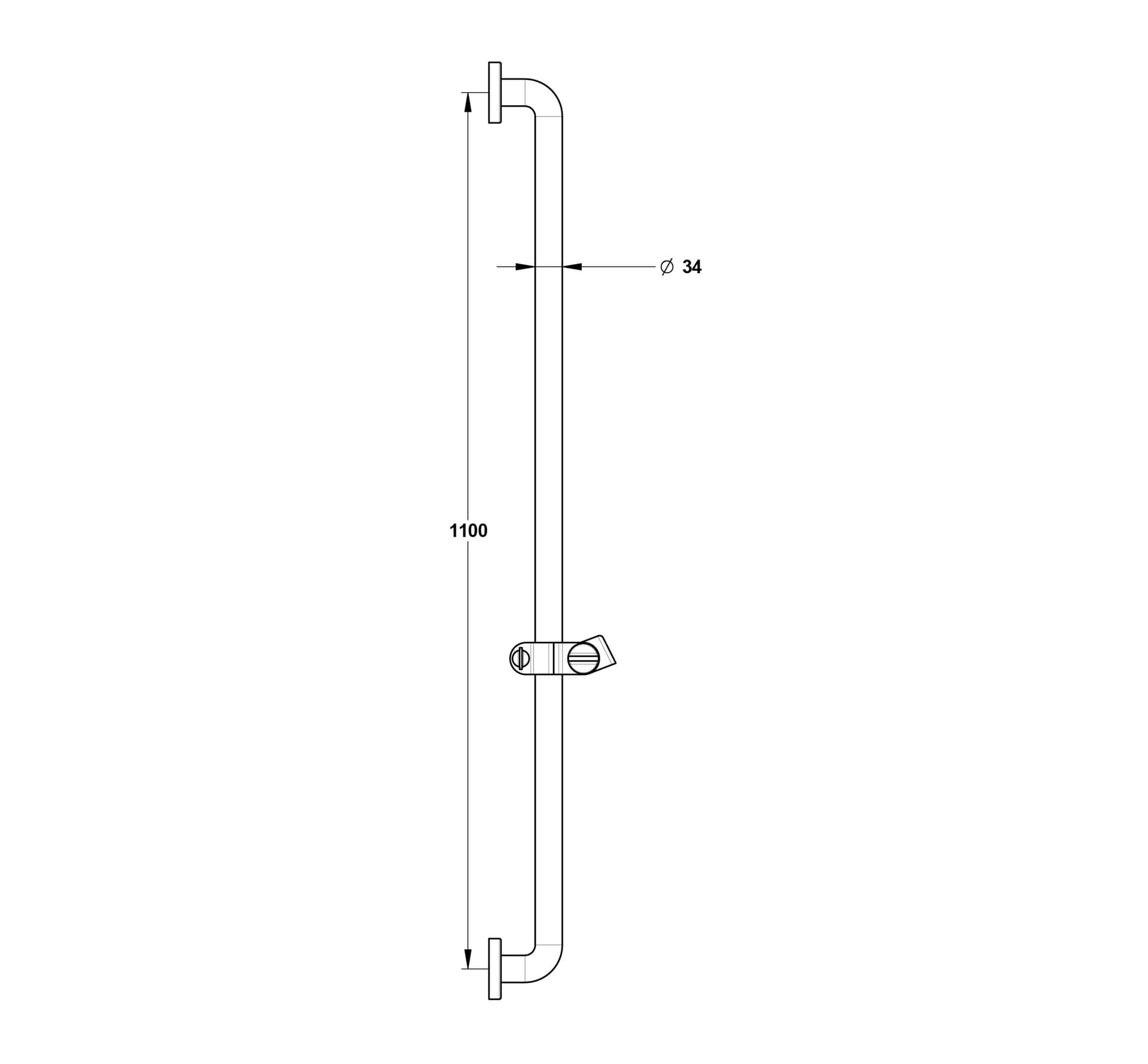 PRESTO
Grab bar
34 mm diameter white ABS rail with sliding bar