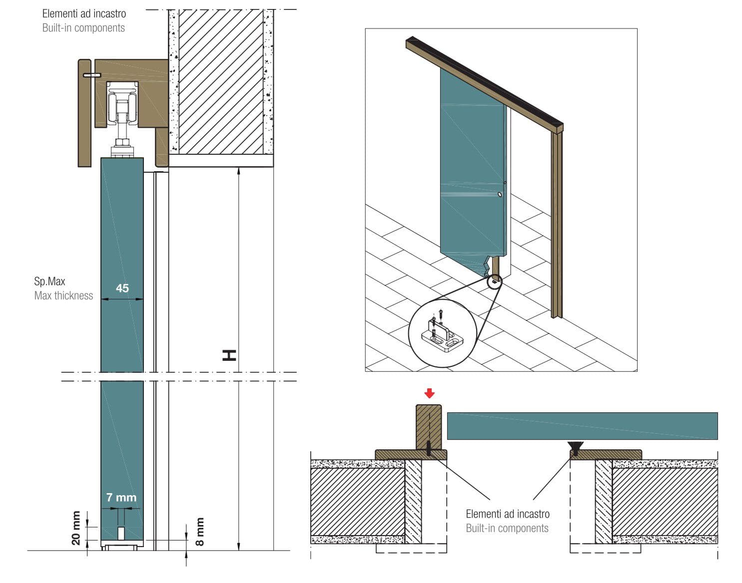 PROTEK®
KIT WOODY
Sliding door track