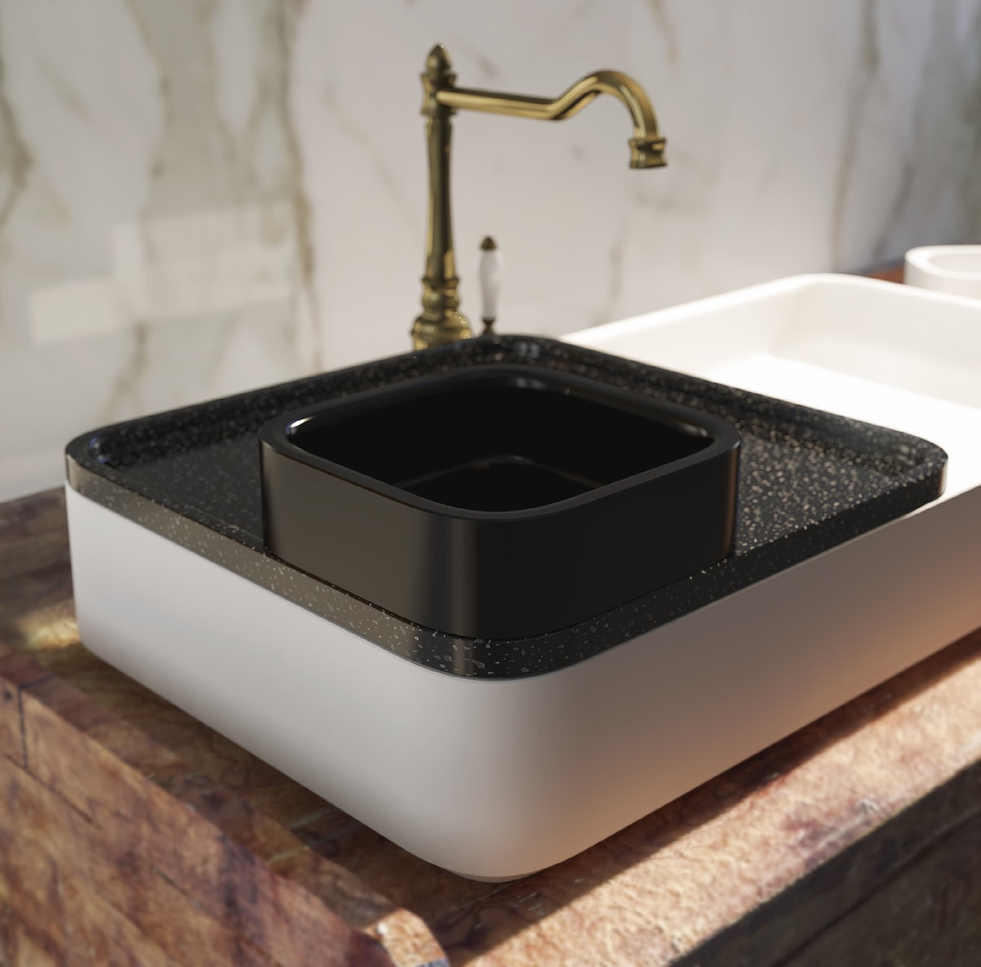 Relax Design
CHOCO
Countertop rectangular Luxolid® washbasin