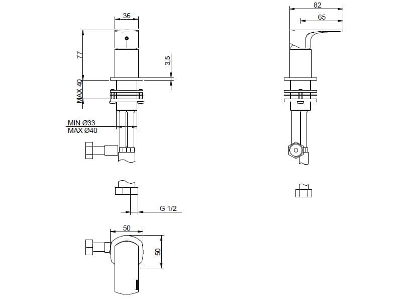 Rubinetterie Treemme
ALBATROS RWIT 4C68
Countertop single handle brass washbasin / bathtub mixer