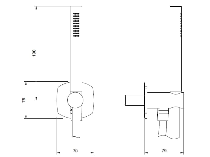 Rubinetterie Treemme
ALBATROS RWIT 4CD4
Wall-mounted brass handshower with bracket