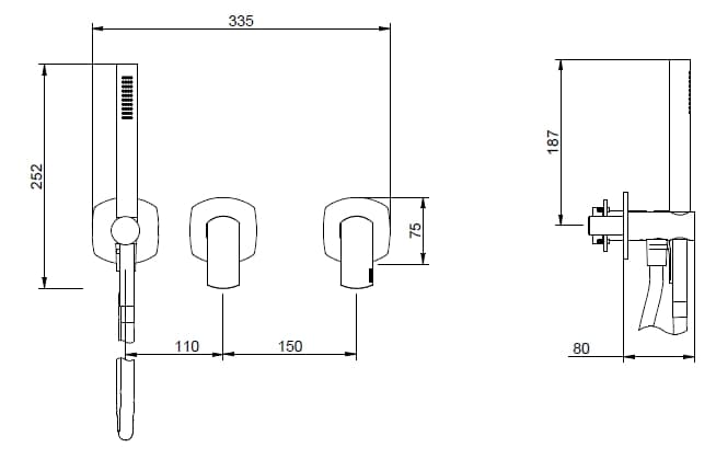 Rubinetterie Treemme
ALBATROS RWIT 4CD9
3 hole recessed brass shower / bathtub mixer