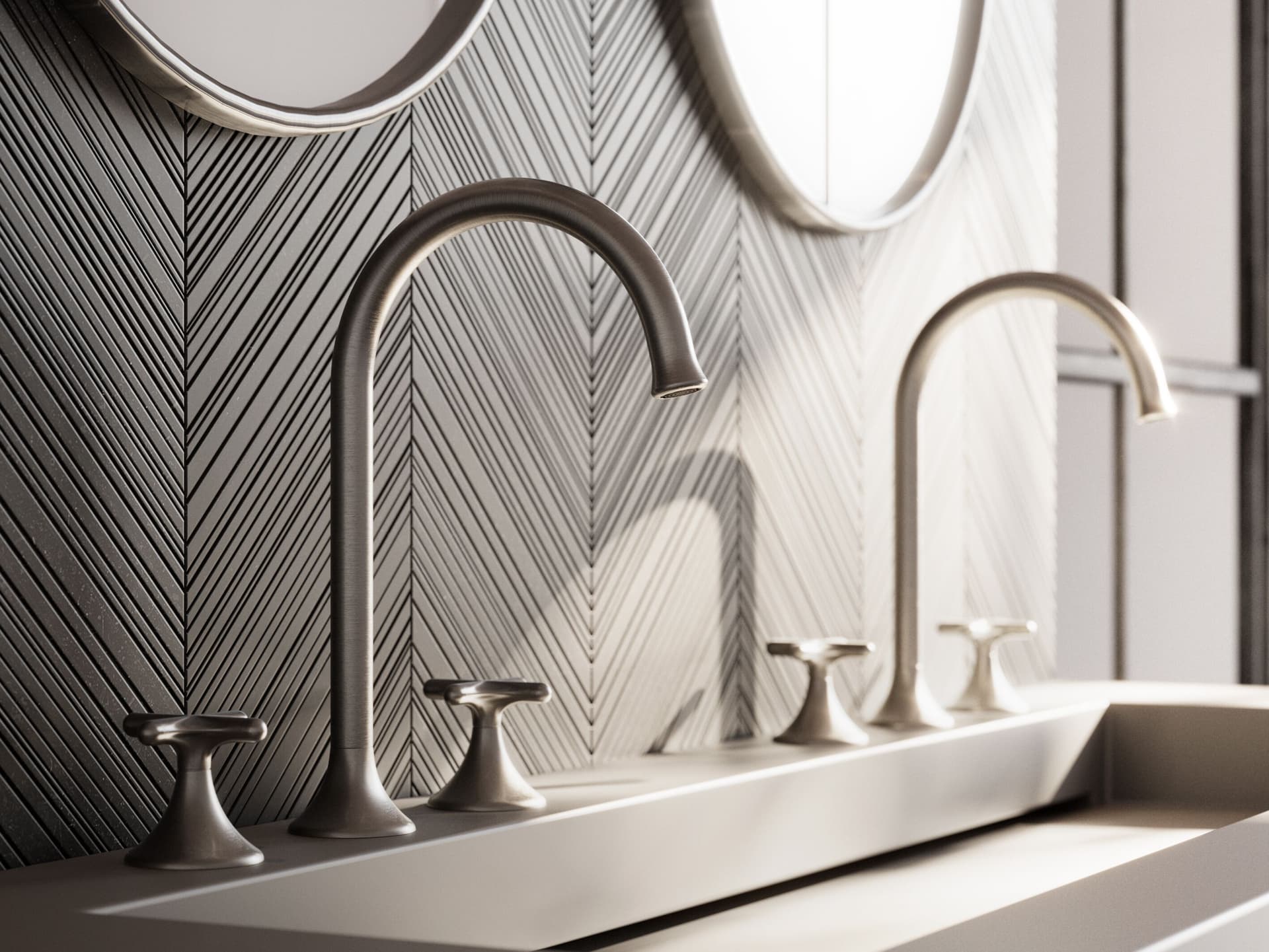 Rubinetterie Treemme
BLISS IT 1E16
3 hole countertop washbasin tap with individual rosettes