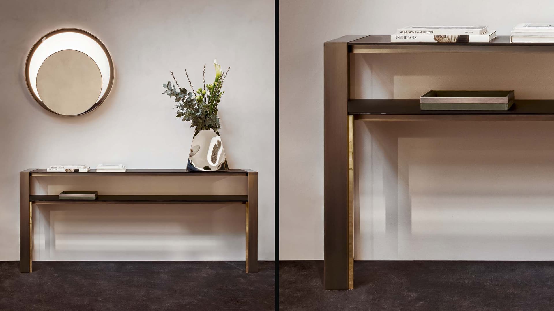 Rugiano
PURE
Rectangular brass console table