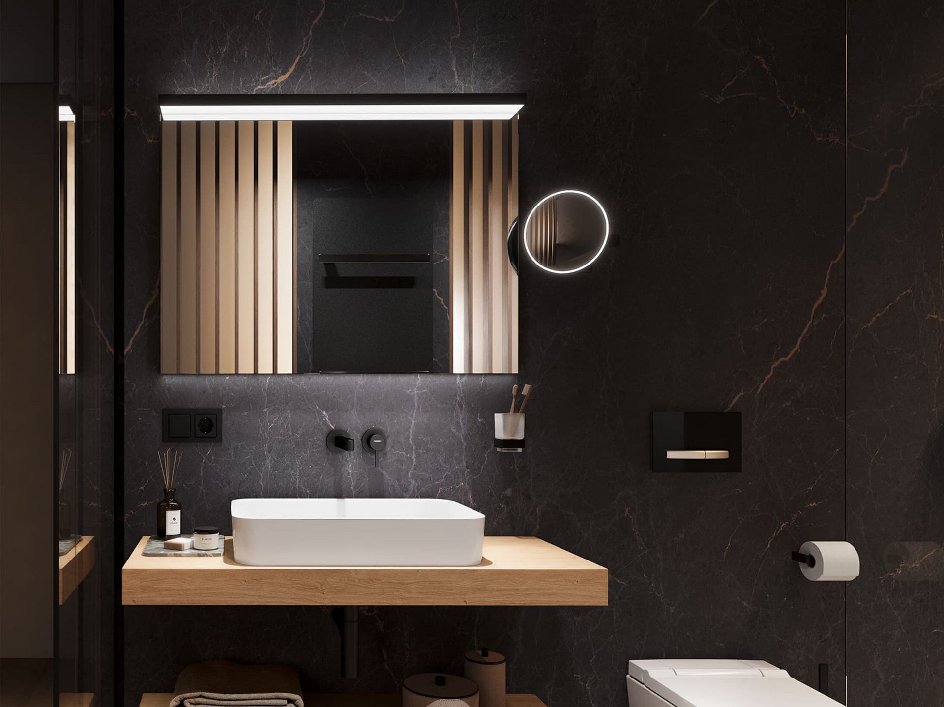 Schneider
BORDO SP TW
Rectangular bathroom mirror with integrated lighting