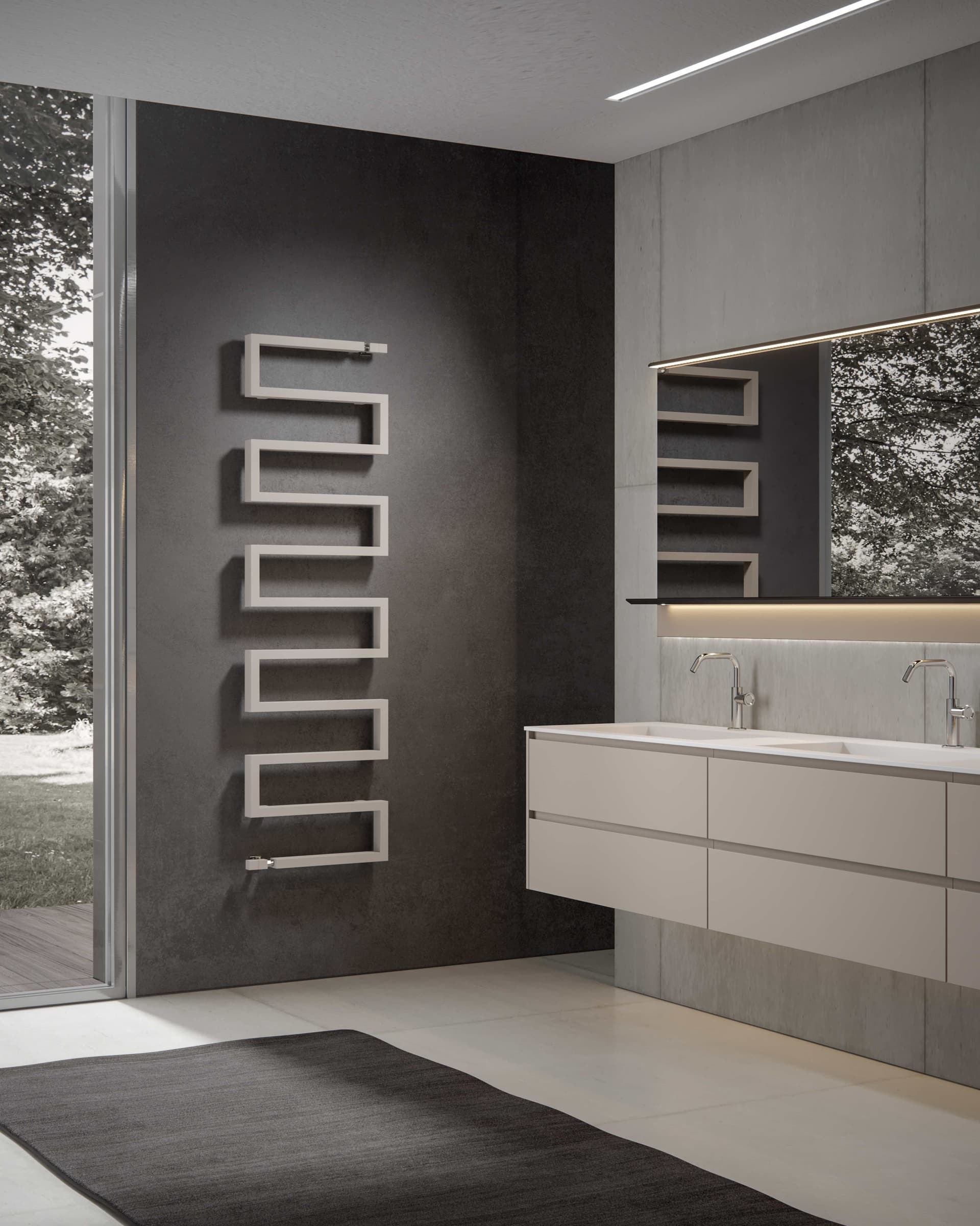 SCIROCCO H
SNAKE ONE
Wall-mounted steel towel warmer