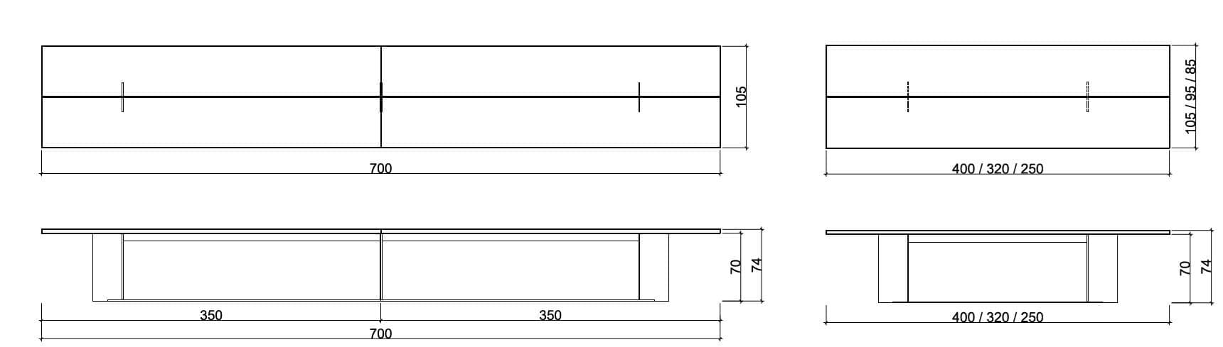 STEININGER
SPLIT
Rectangular steel and wood dining table