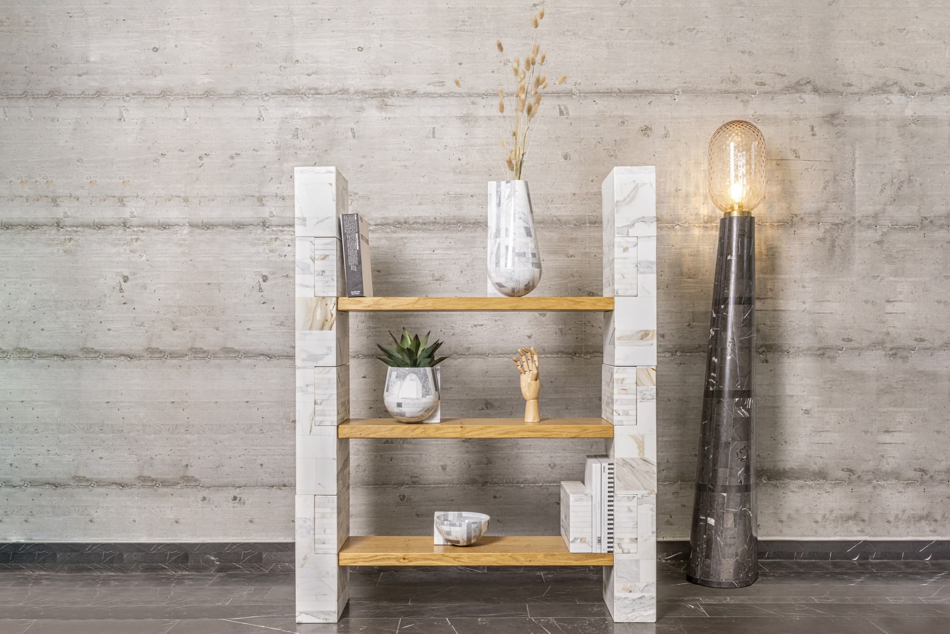 Stonethica
FUTURA
Open sectional marble and wood bookcase