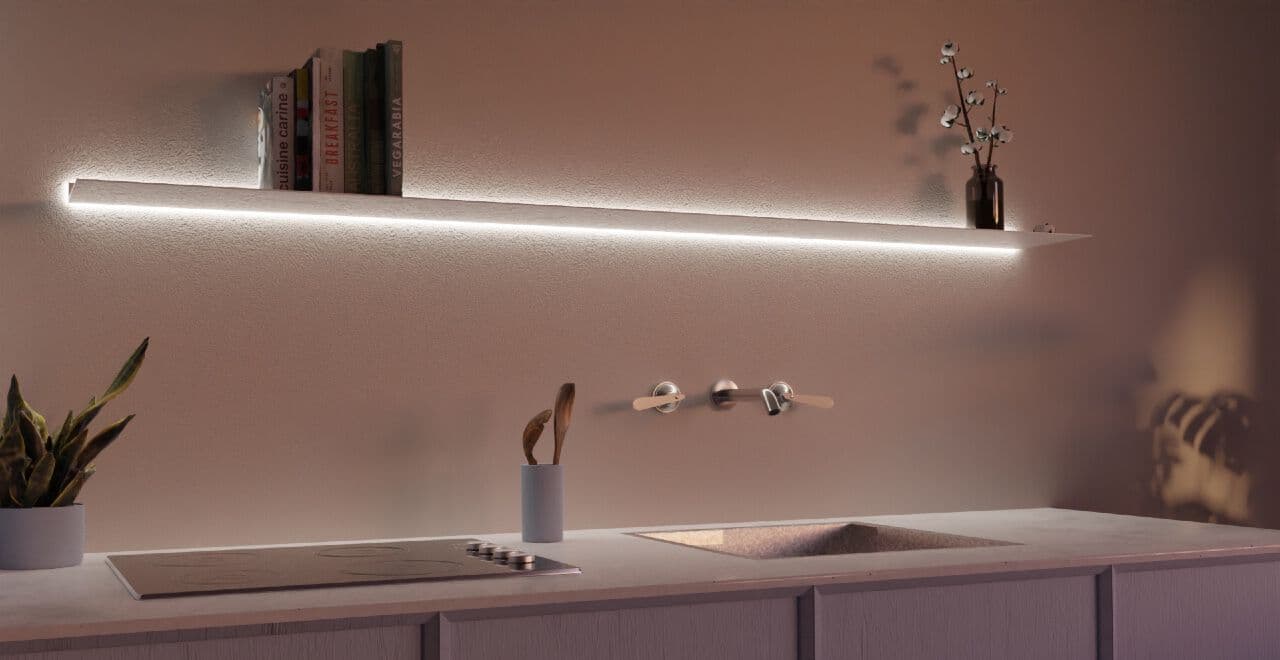 Strackk
WALL SHELF WITH LIGHT ALL AROUND
Aluminium wall shelf with integrated lighting
