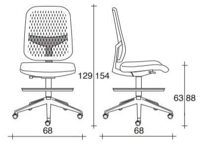 TALIN
GEA 3822
Height-adjustable fabric office stool with footrest