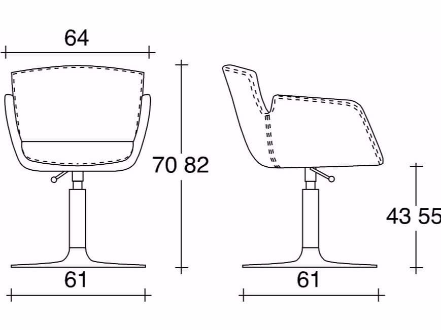 TALIN
NUBIA 2901
Swivel leather reception chair with armrests