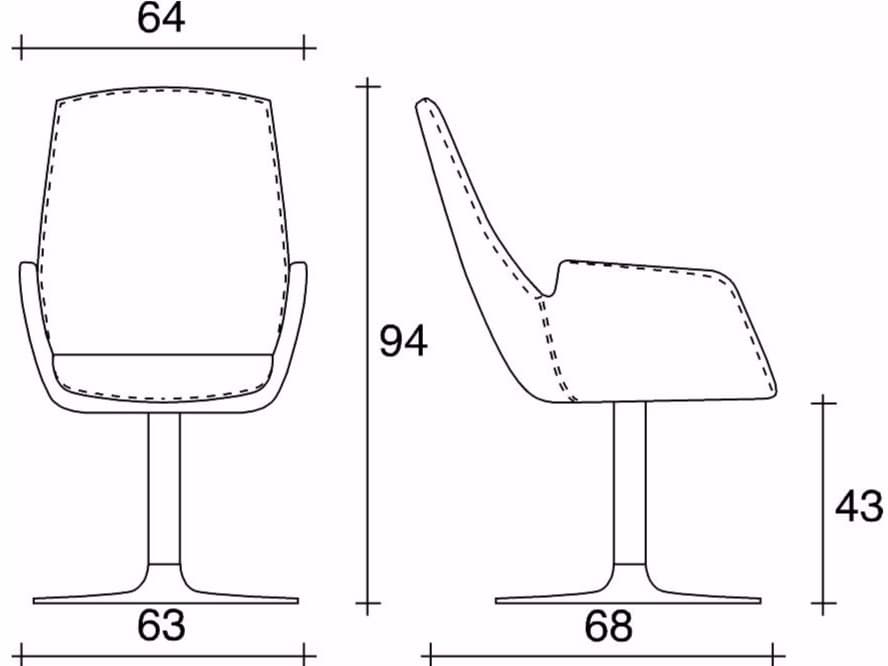 TALIN
NUBIA 2911
Swivel high-back leather executive chair with armrests