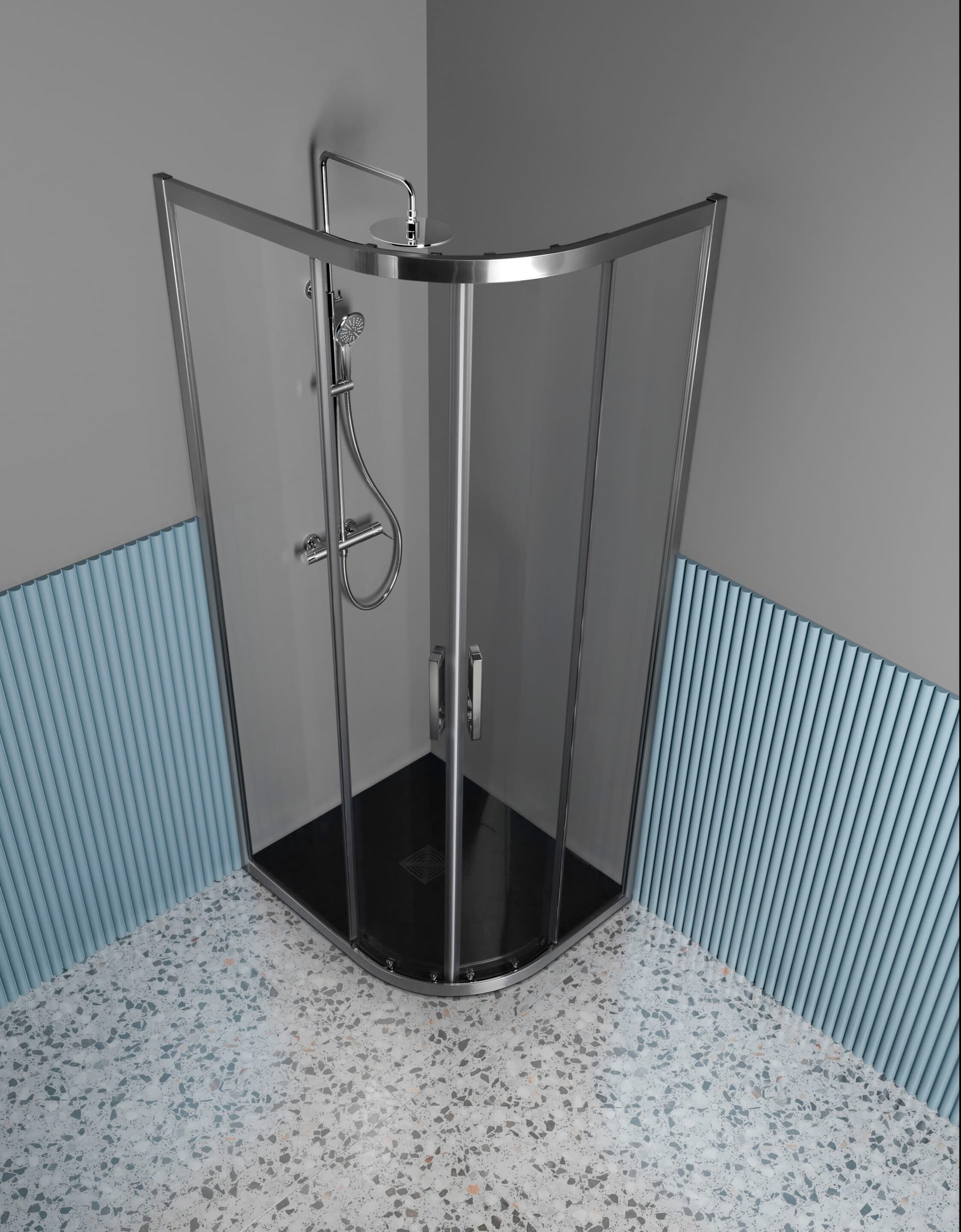 Tamanaco
FS40
Semicircular glass and aluminium shower cabin