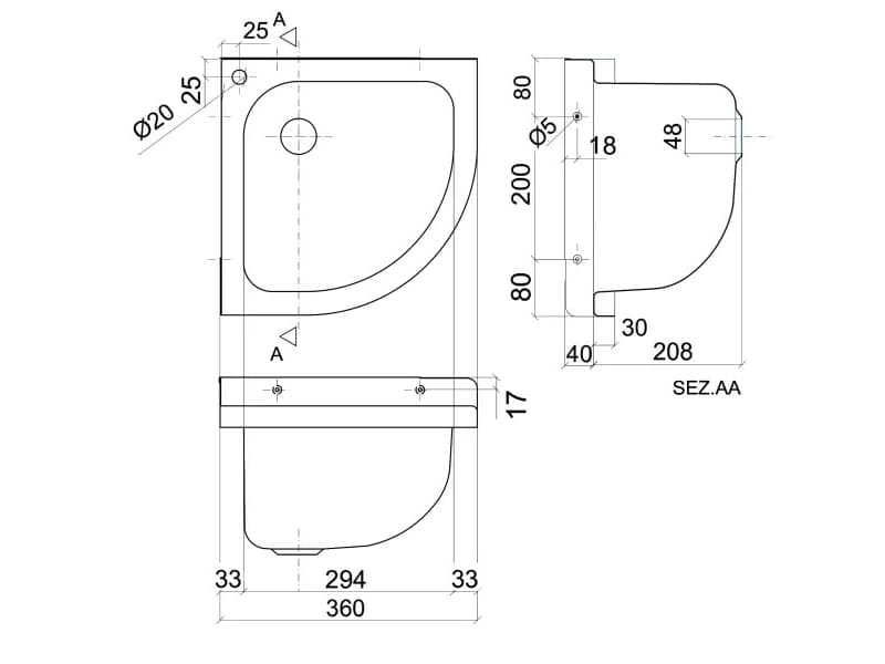 Thermomat
2011
Corner single stainless steel washbasin