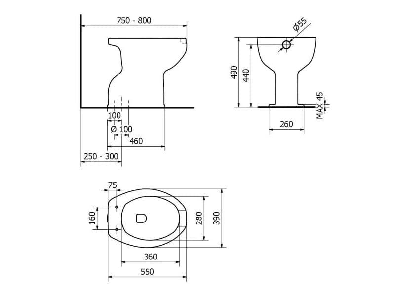 Thermomat
420_S
Floor mounted ceramic toilet for disabled