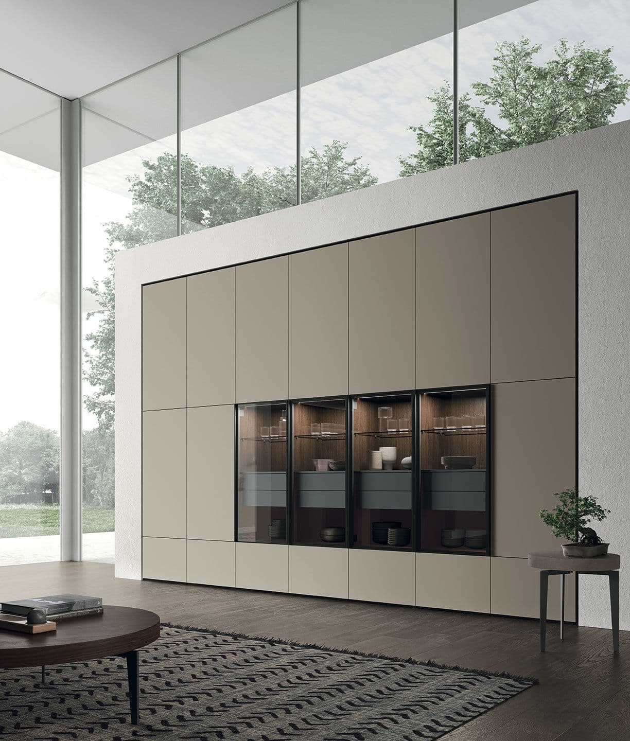 Tomasella
ATLANTE UNIT_AT230
Wood and glass wardrobe