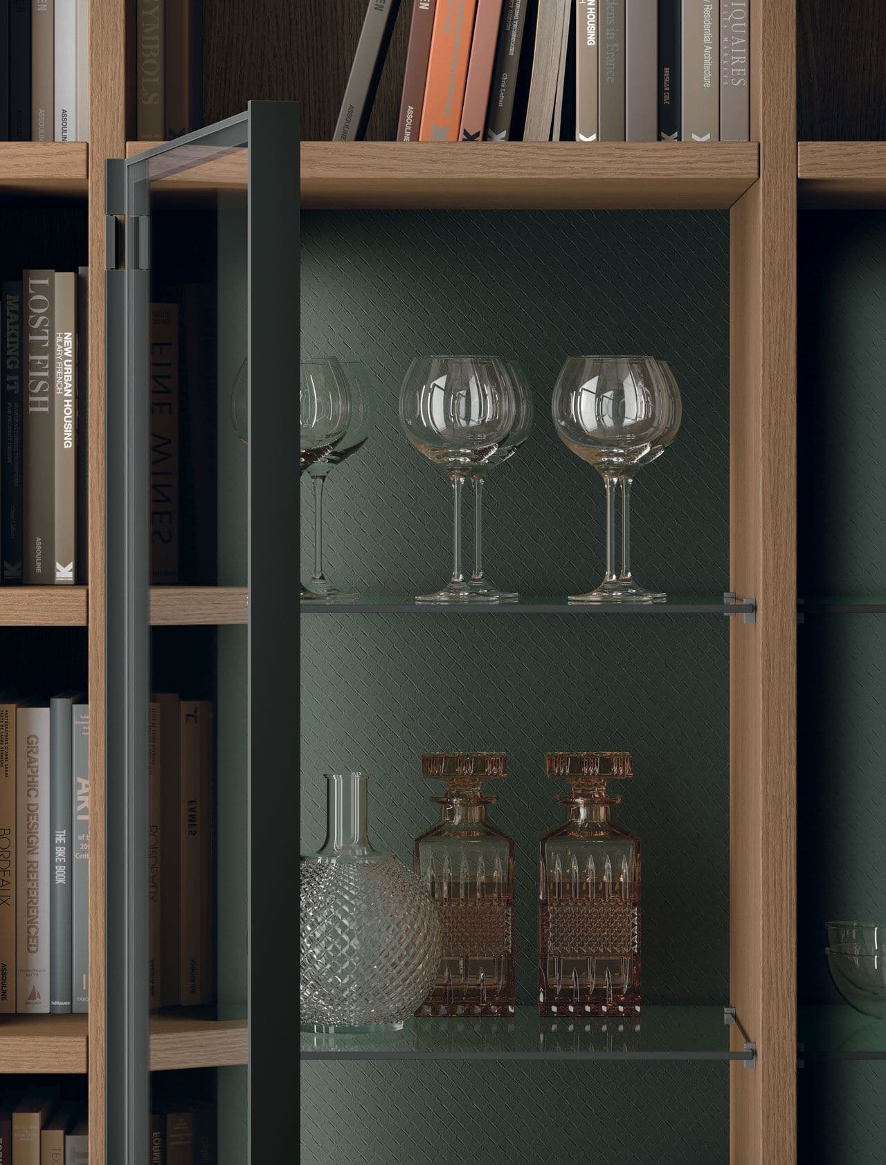 Tomasella
ATLANTE UNIT_AT231
Wood and glass bookcase