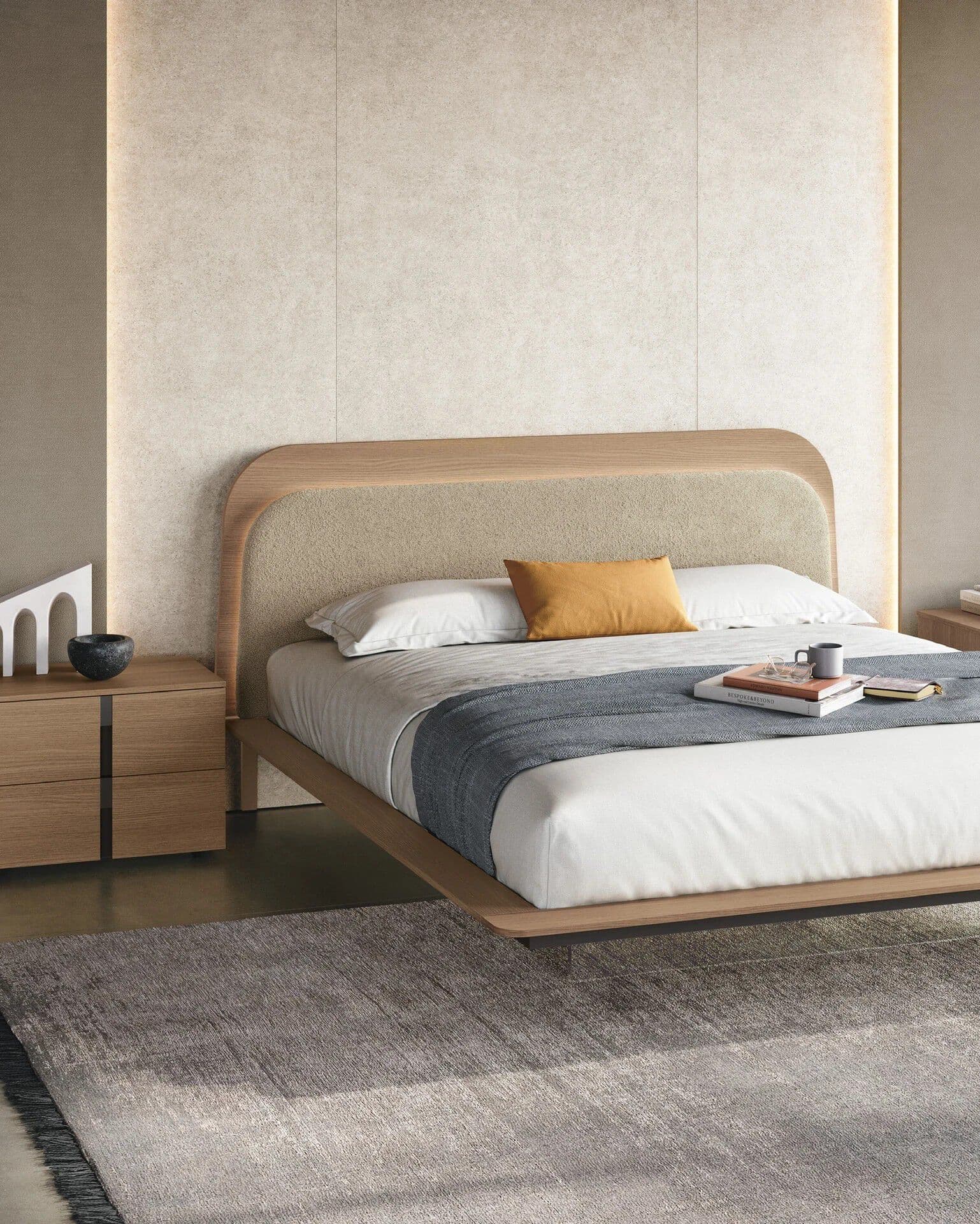 Tomasella
VELOUR
Wooden double bed with integrated lighting