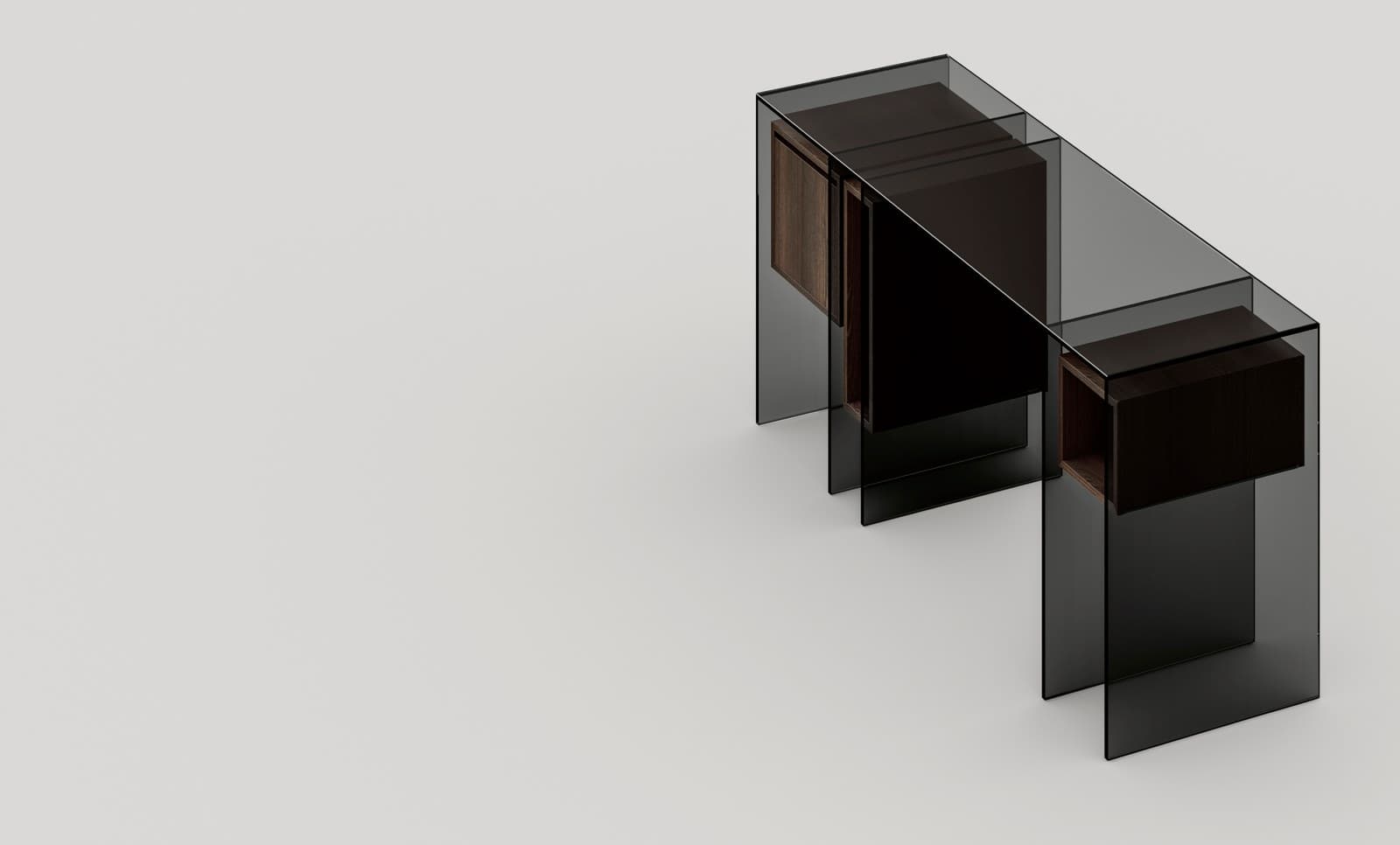Tonelli Design
MARCELL
Rectangular wood and glass desk with bookcase