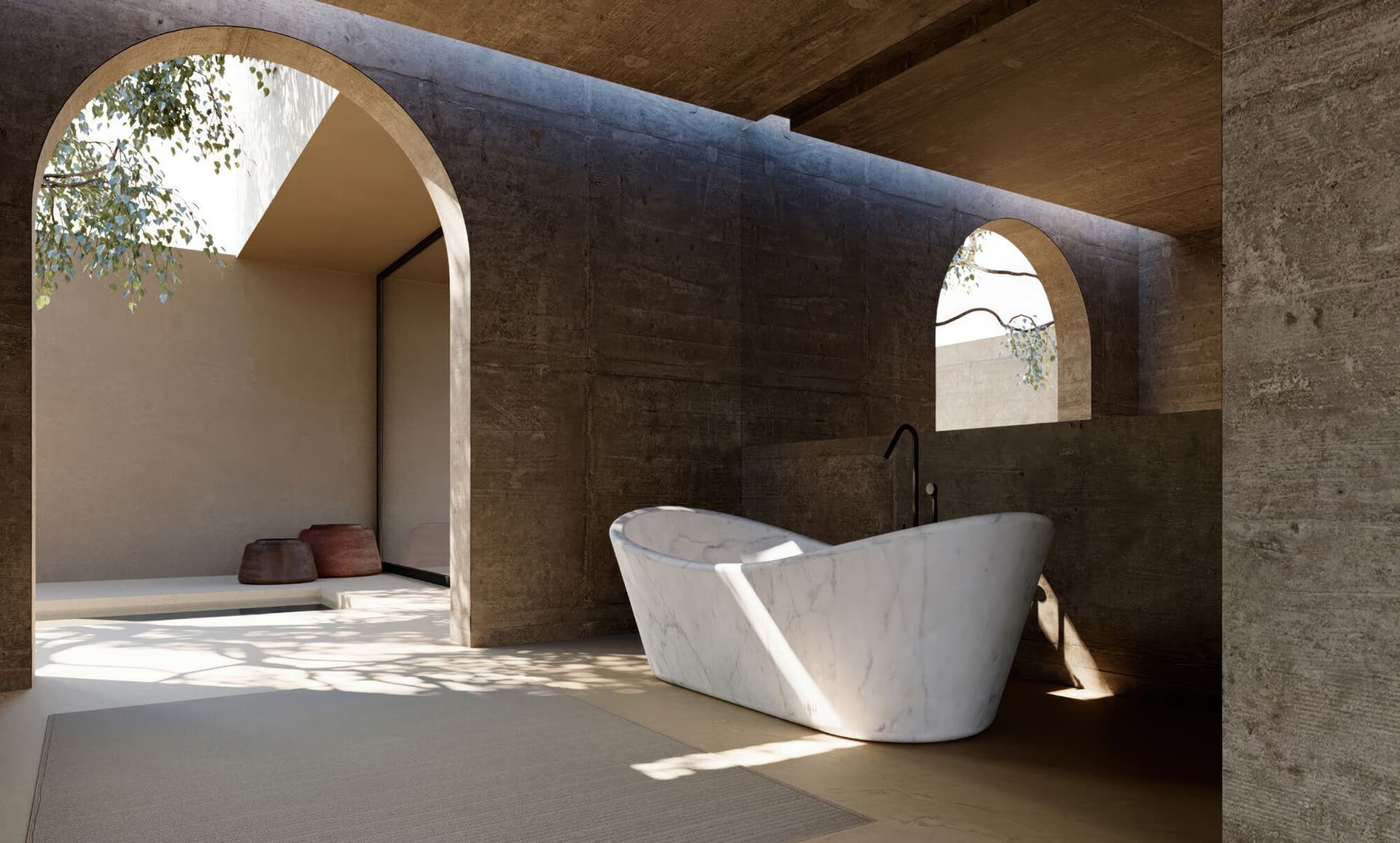 VELTHA®
CARESI
Freestanding Carrara marble bathtub