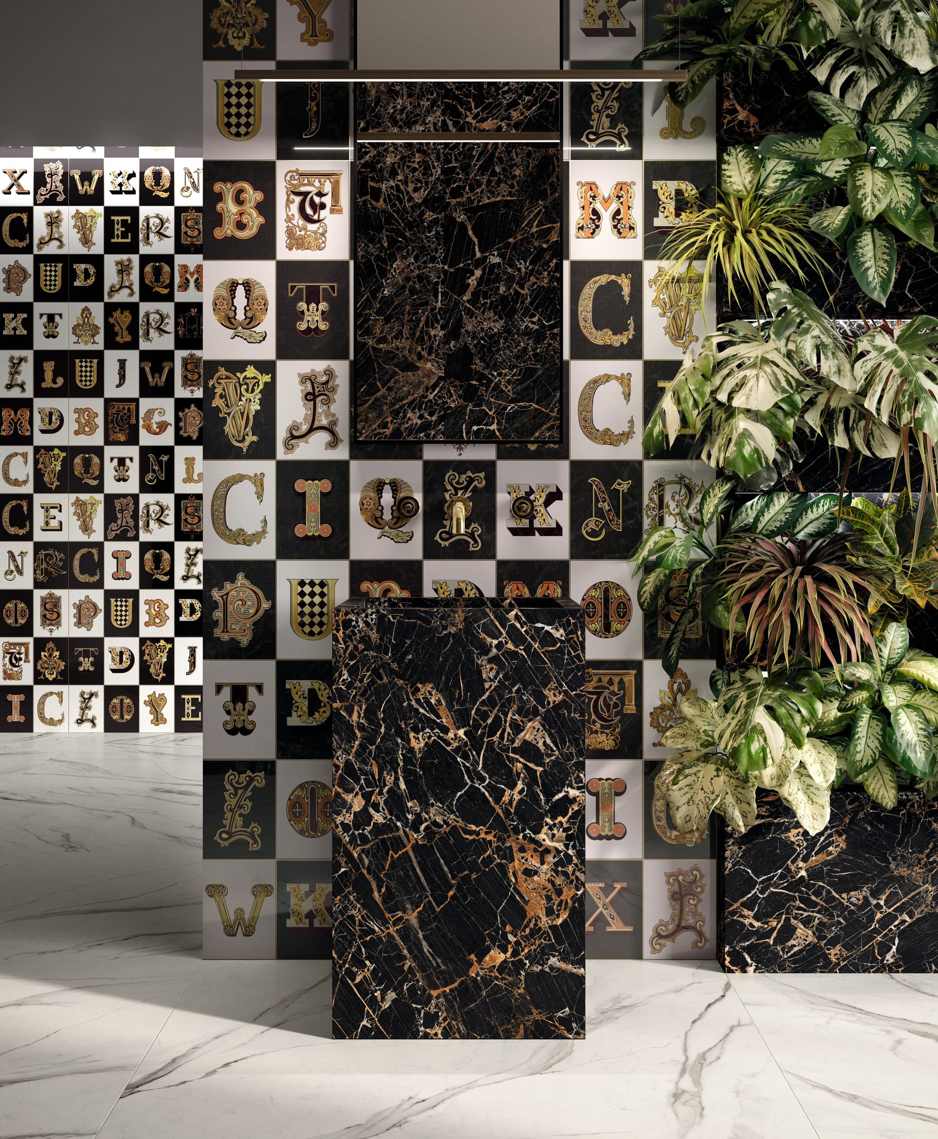 Versace Ceramics
MANIFESTO LETTERING
Indoor porcelain stoneware wall tiles