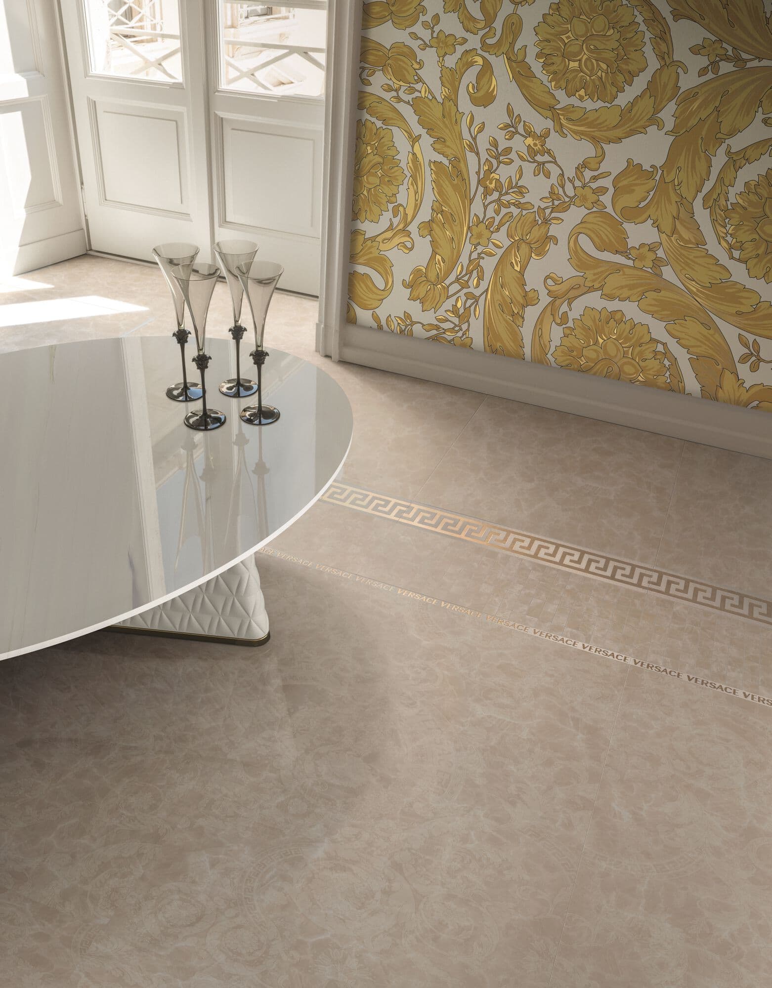 Versace Ceramics
METEORITE MEGABAROCCO MIELE
Porcelain stoneware wall/floor tiles